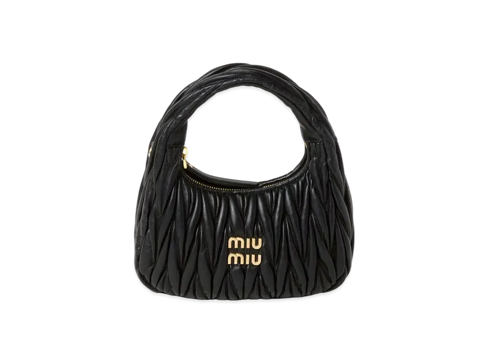MIUMIU Wander Matelasse Nappa Leather Hobo Bag "Black"