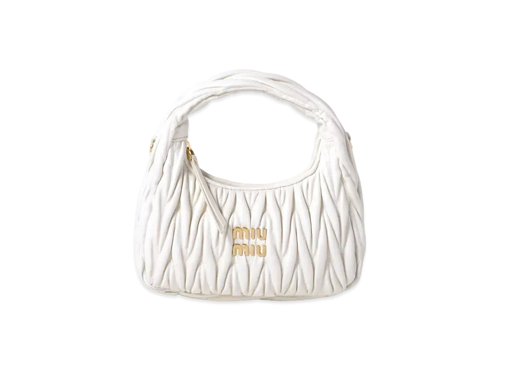 MIUMIU Wander Matelasse Nappa Leather Hobo Bag "White"