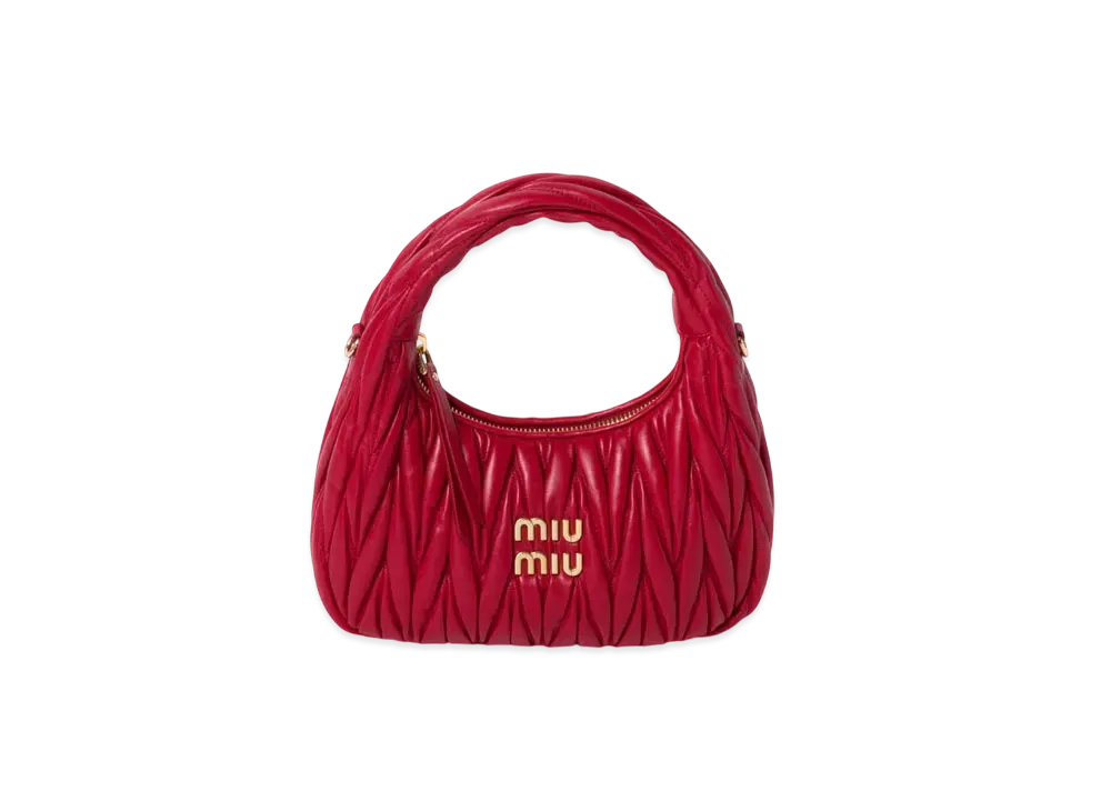 MIUMIU Wander Matelasse Nappa Leather Hobo Bag "Red"