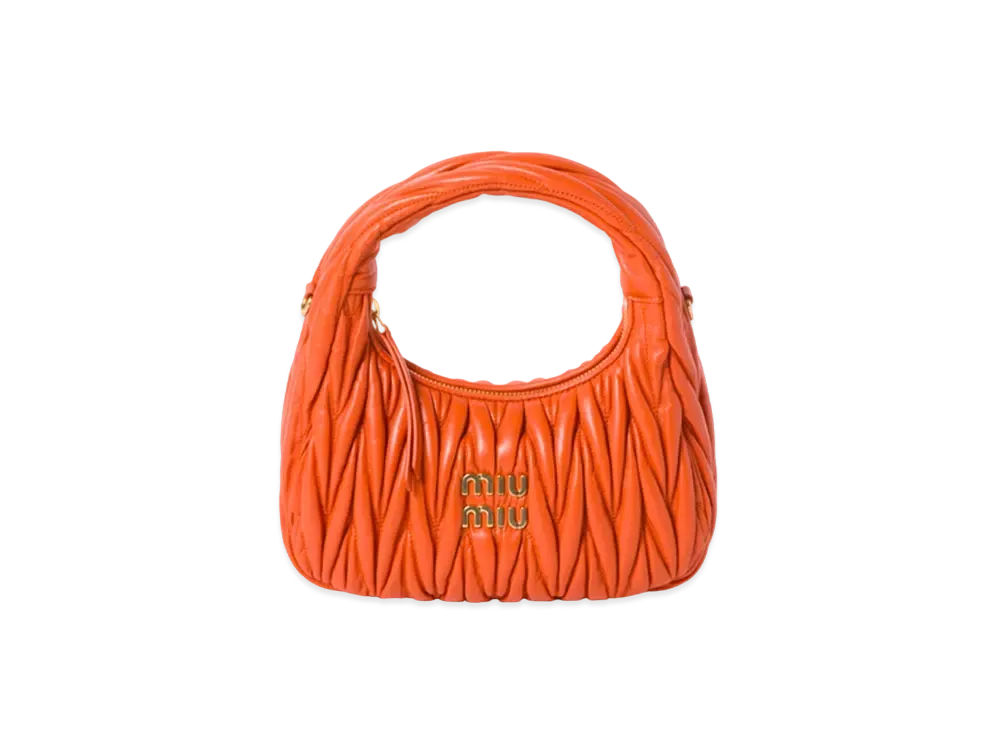 MIUMIU Wander Matelasse Nappa Leather Hobo Bag "Orange"