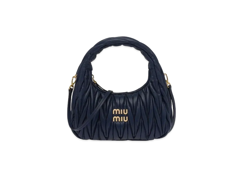 MIUMIU Wander Matelasse Nappa Leather Hobo Bag "Navy"
