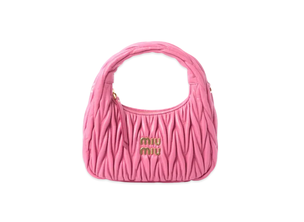 MIUMIU Wander Matelasse Nappa Leather Hobo Bag "Pink"