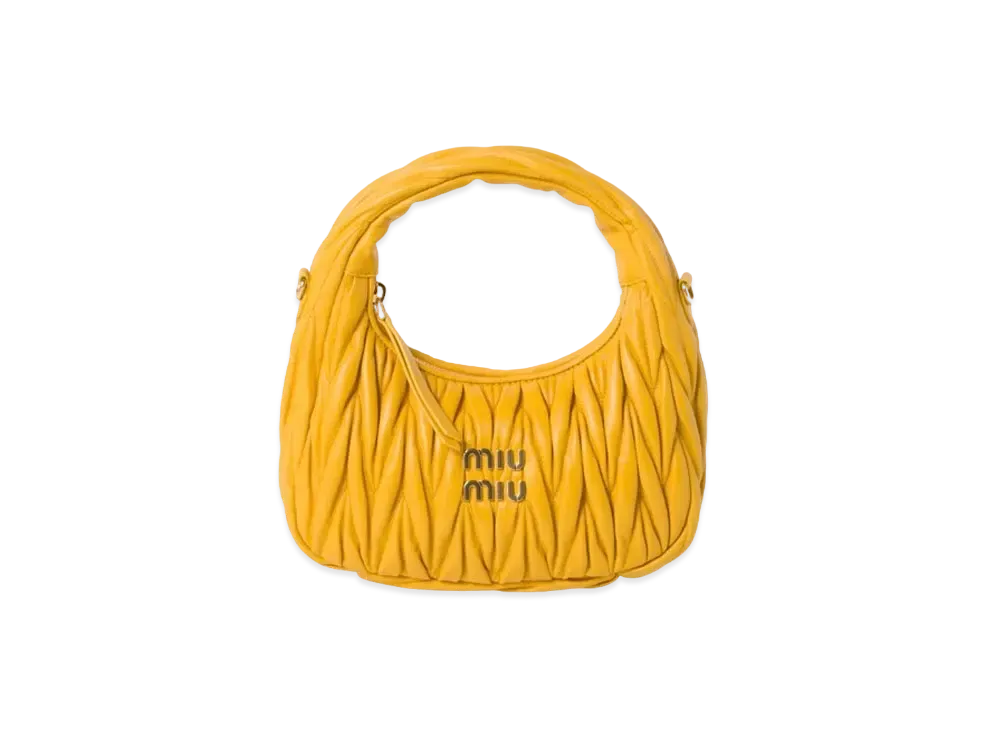 MIUMIU Wander Matelasse Nappa Leather Hobo Bag "Yellow"