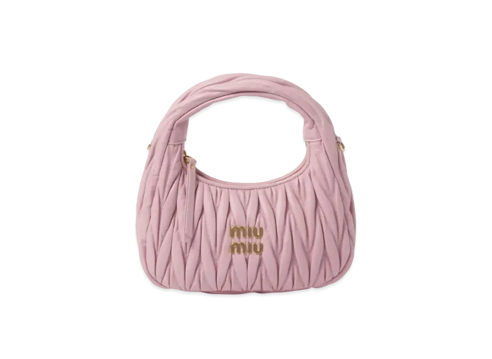 MIUMIU Wander Matelasse Nappa Leather Hobo Bag "Pink"