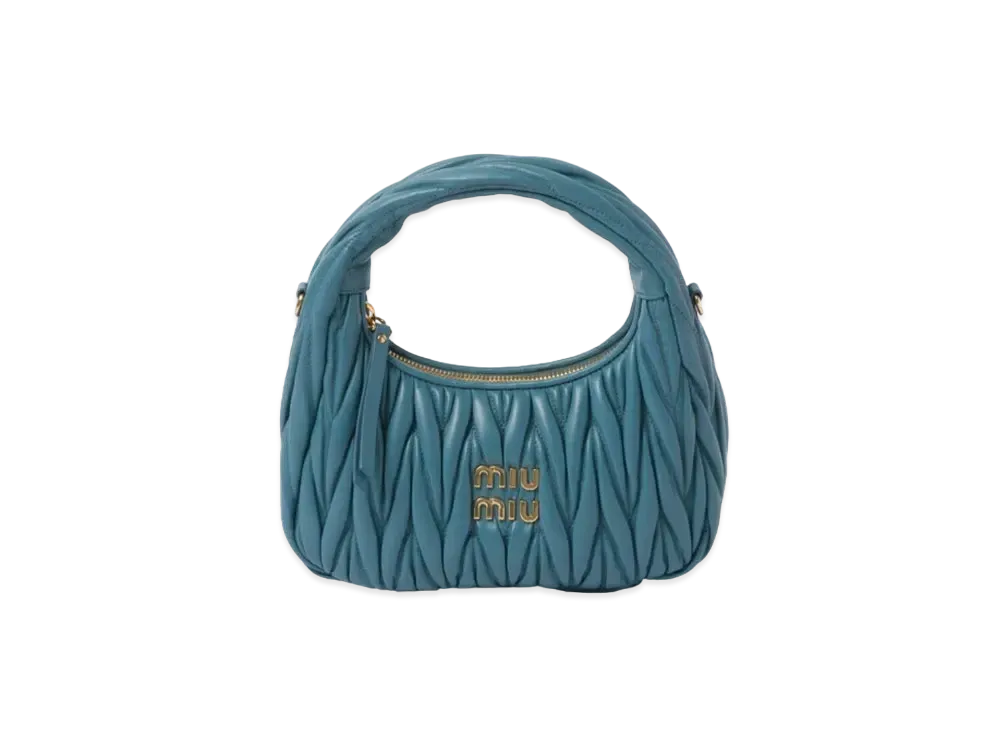 MIUMIU Wander Matelasse Nappa Leather Hobo Bag "Marine Blue"
