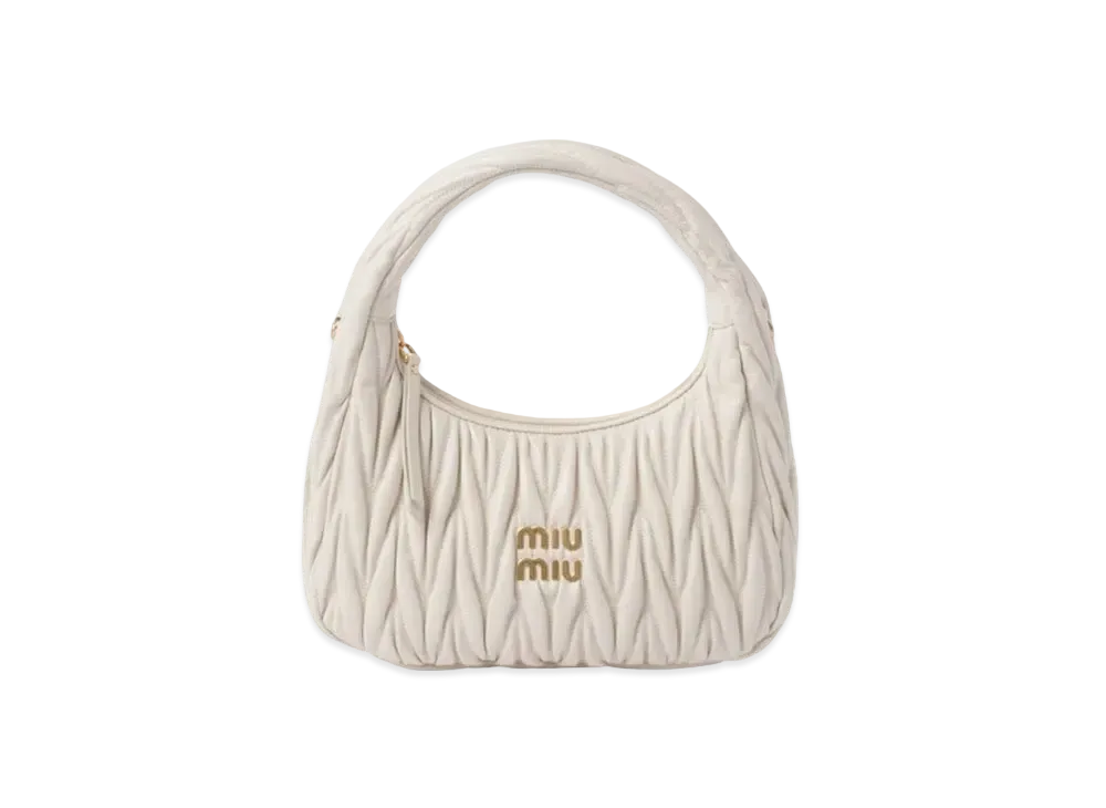 MIUMIU Wander Matelasse Nappa Leather Hobo Bag "White"