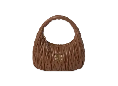 MIUMIU Wander Matelasse Nappa Leather Hobo Bag "Cognac"