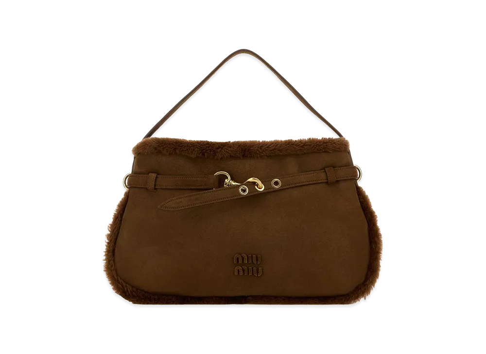 MIU MIU Women's Shearling Handbag "Brown"