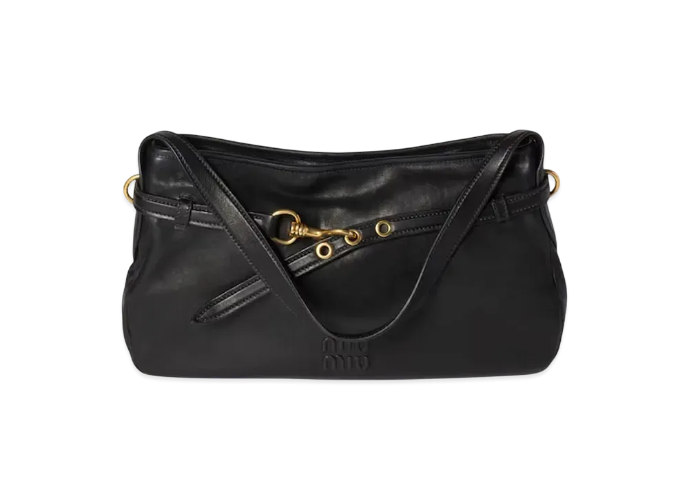 MIUMIU Aventure Nappa Leather Bag Medium "Black"