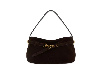MIU MIU Women's Suede Avenue Handbag "Dark Brown"