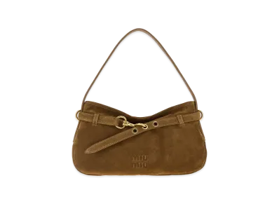 MIU MIU Women's Camoscio Regulare Adventre Shoulder Bag "Brown"
