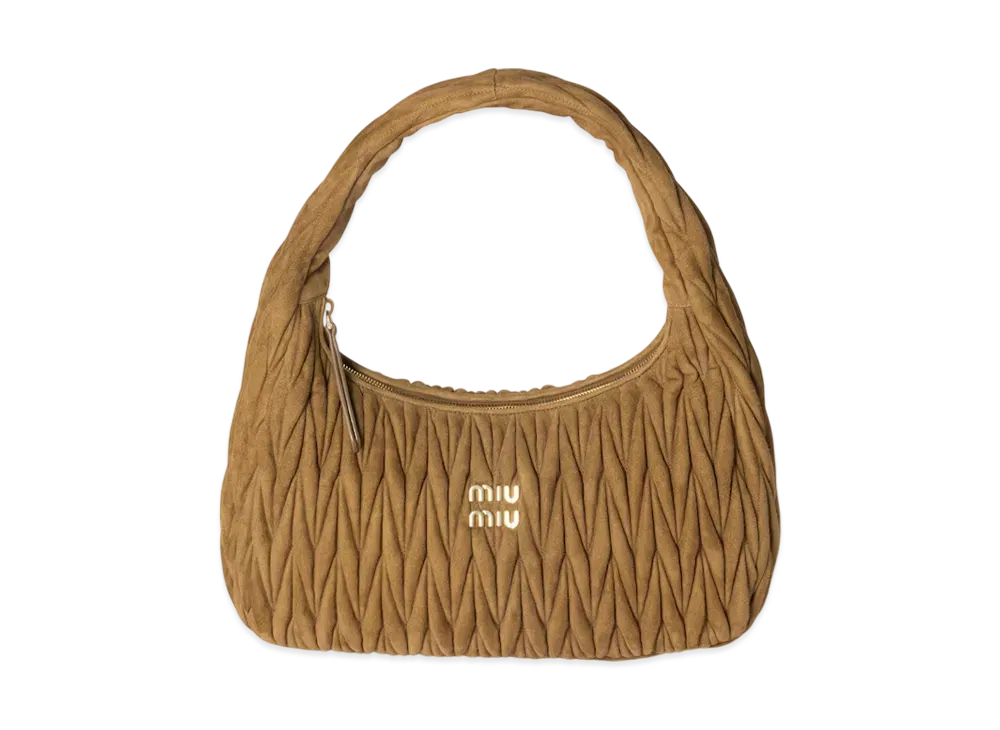 MIUMIU Wander Matelasse Suede Bag Extra Large "Olive"