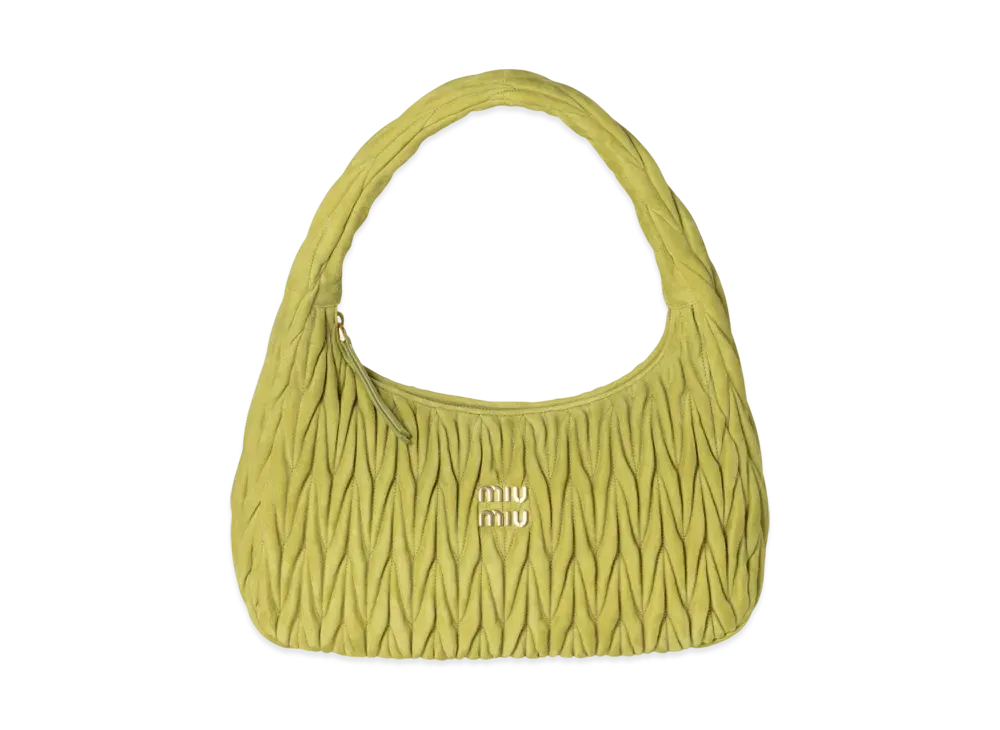 MIUMIU Wander Matelasse Suede Bag Extra Large "Olive"