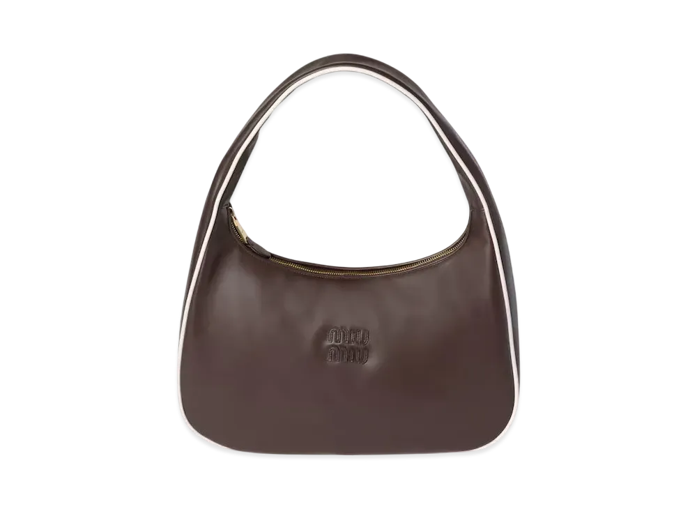MIUMIU Wander Leather Bag "Brown/White"