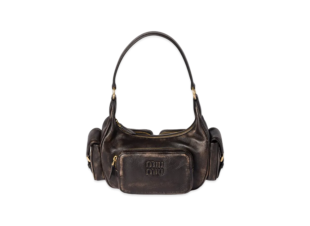 MIU MIU Pocket Nappa Leather Bag "Coffee"
