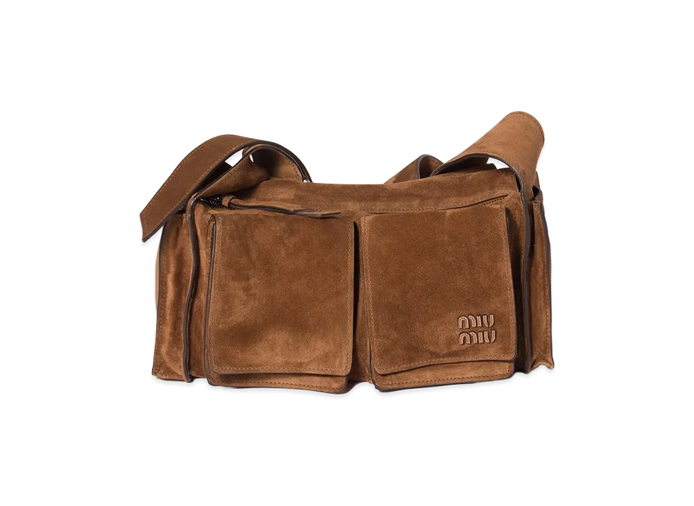MIU MIU Utility Suede Shoulder Bag "Cocoa Brown"