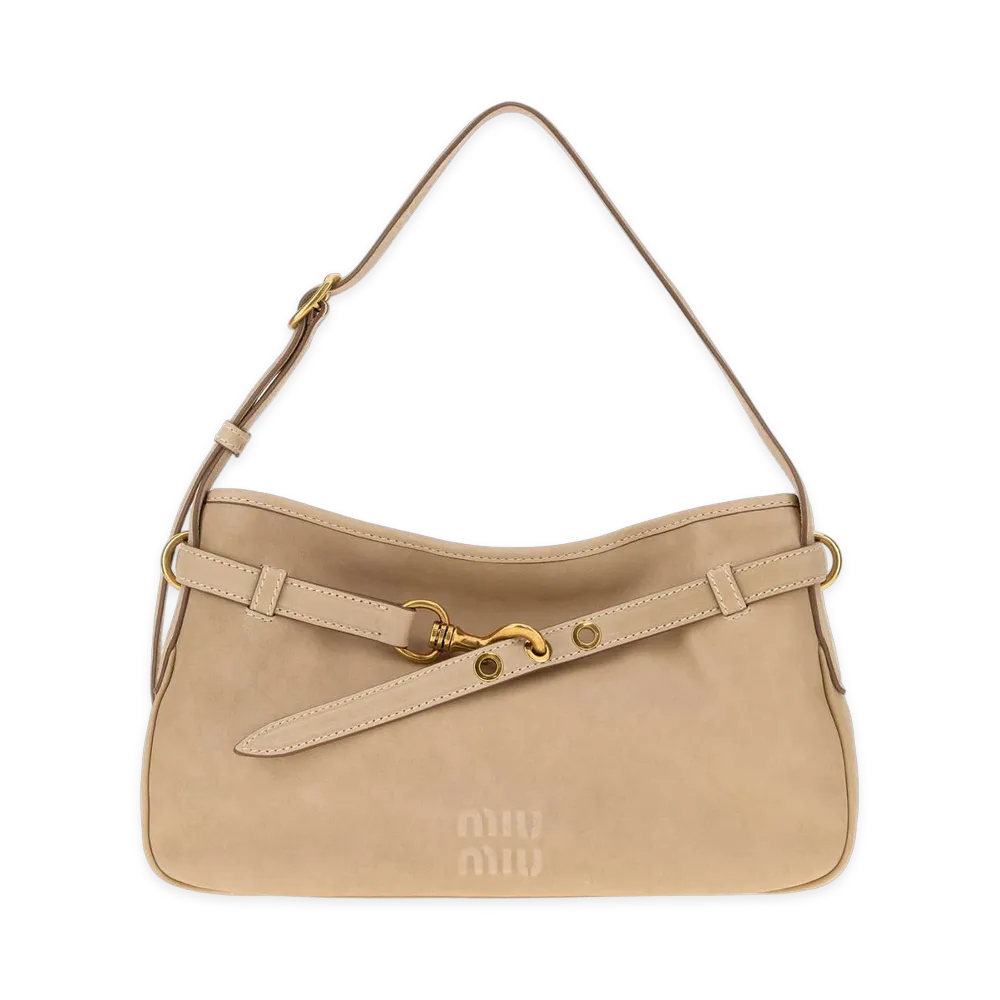 MIU MIU Women's Nappa Leather Shoulder Bag "Beige/Sand"