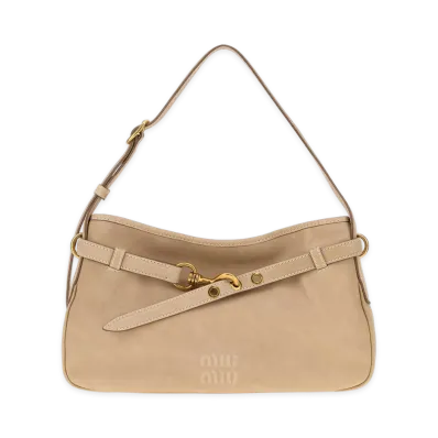 MIU MIU Women's Nappa Leather Shoulder Bag "Beige/Sand"