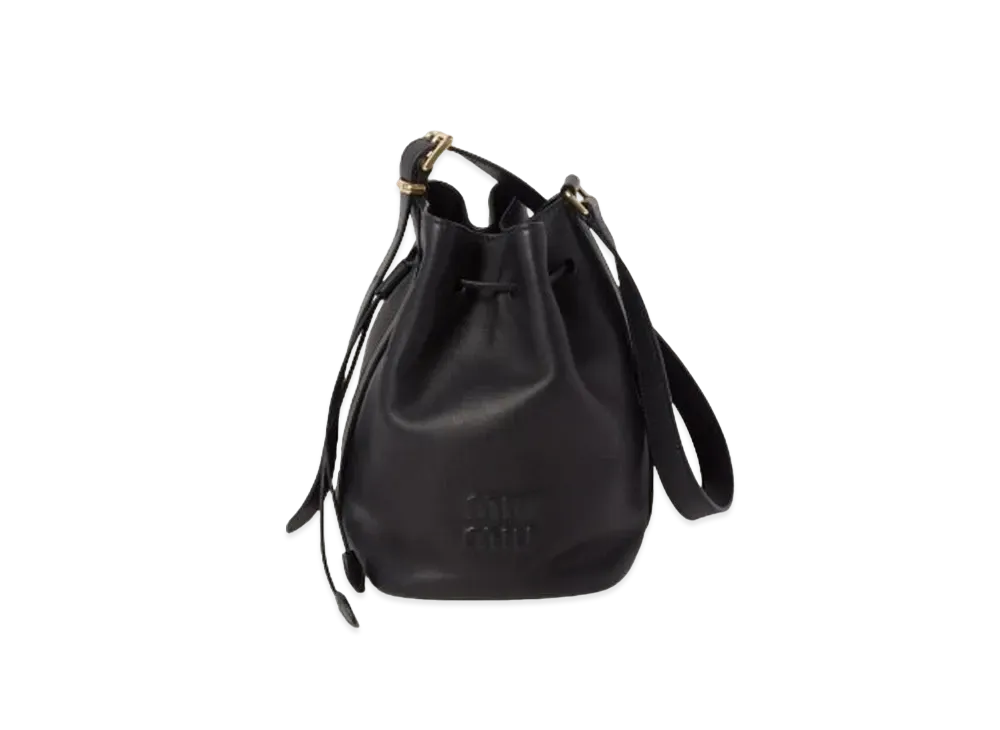 MIUMIU Leather Bucket Bag "Black"