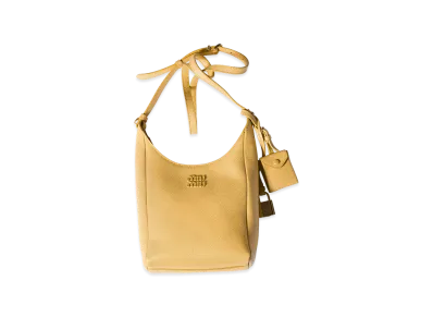 MIU MIU Leather Bucket Bag "Genista Yellow/Olive Green"