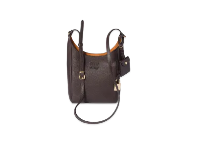 MIU MIU Leather Bucket Bag "Dark Brown/Papaya"