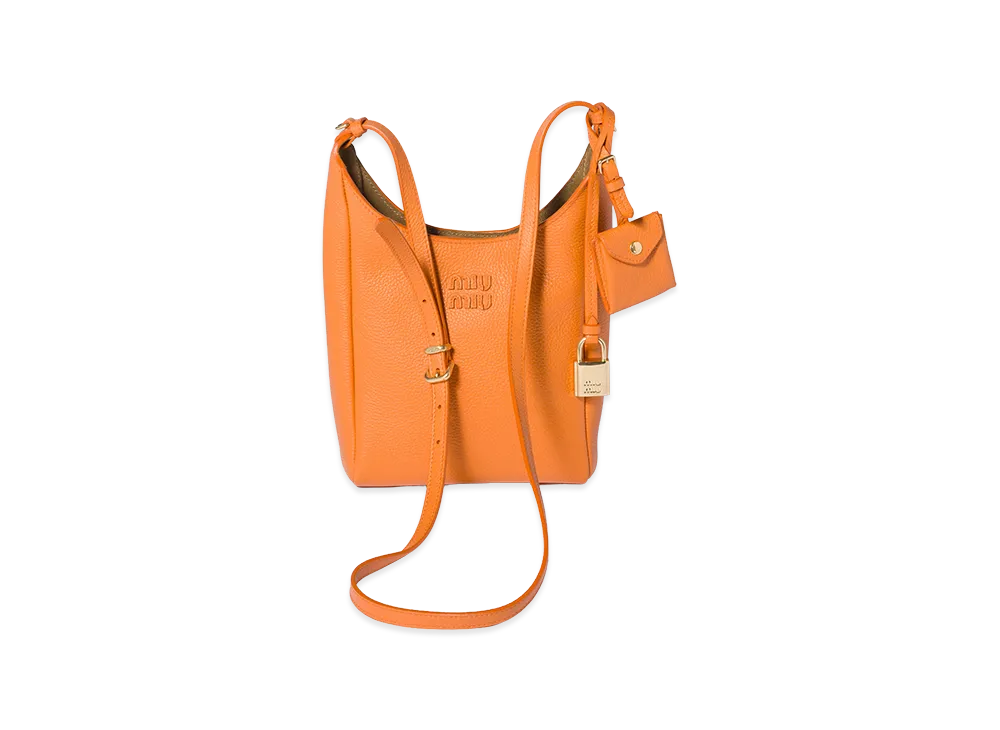 MIU MIU Leather Bucket Bag "Gerbera Daisy/Olive"