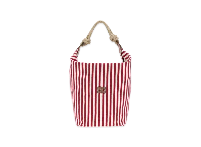 MIU MIU Women's Embroidered Canvas Bucket Bag "Stripped"