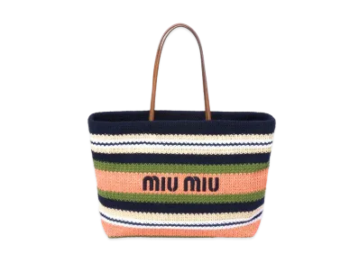 MIUMIU Woven Fabric Tote Bag "Blue/Green/Tulip"