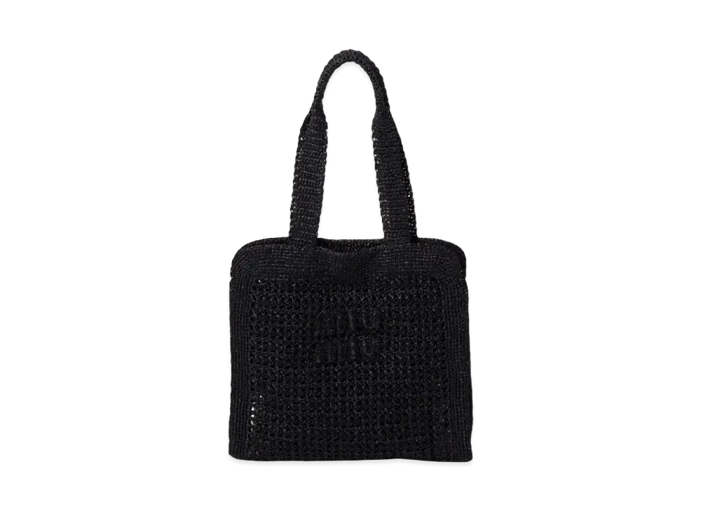 MIUMIU Woven Fabric Tote Bag "Black"