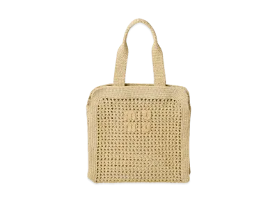 MIUMIU Woven Fabric Tote Bag "Natural"