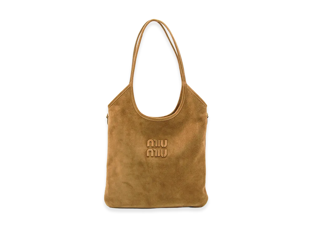MIU MIU Women's Suede Shopping Bag "Olive Green"