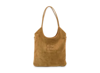 MIU MIU Women's Suede Shopping Bag "Olive Green"