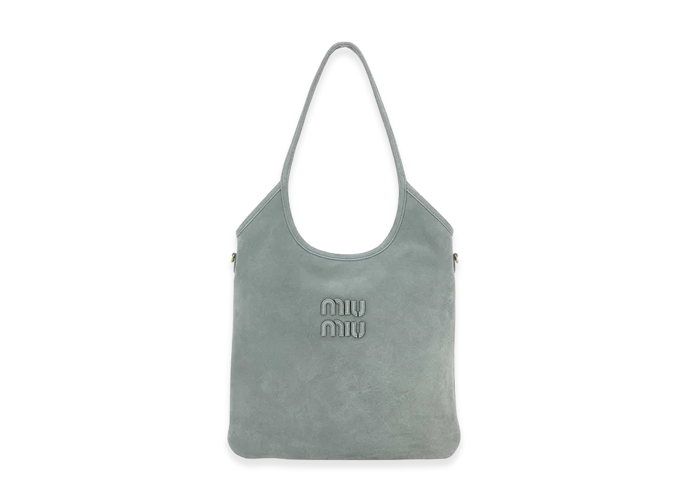 MIU MIU Women's Suede Shopping Bag "Powder Blue"