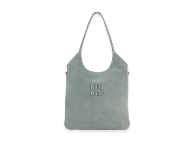 MIU MIU Women's Suede Shopping Bag "Powder Blue"