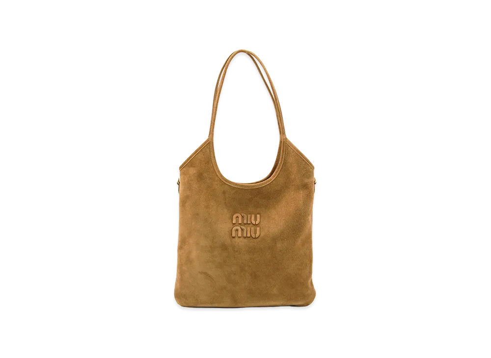 MIU MIU Women's Suede Shopping Bag "Beige"