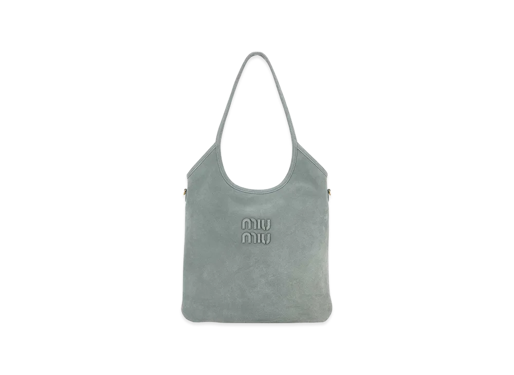 MIU MIU Women's Suede Shopping Bag "Green/Powder Blue"