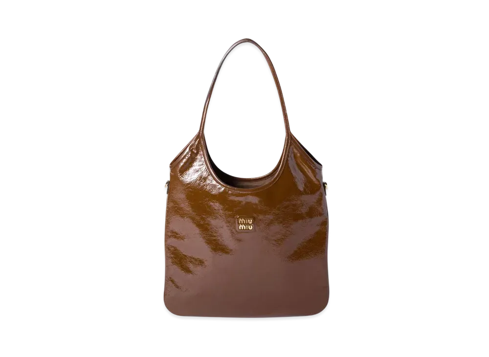 MIUMIU IVY Naplak Patent Leather Bag "Brown"