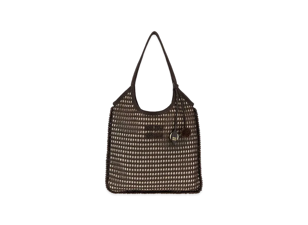 MIU MIU Women's Crochet Ivy Shopping Bag "Brown"