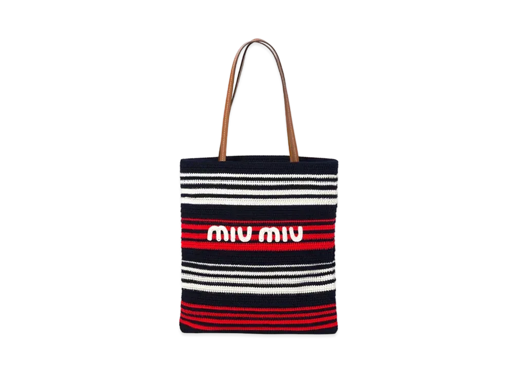 MIUMIU Crochet Tote Bag "Blue/Red/White"