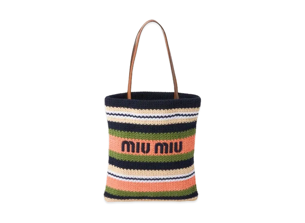 MIUMIU Crochet Tote Bag "Blue/Green/Tulip"