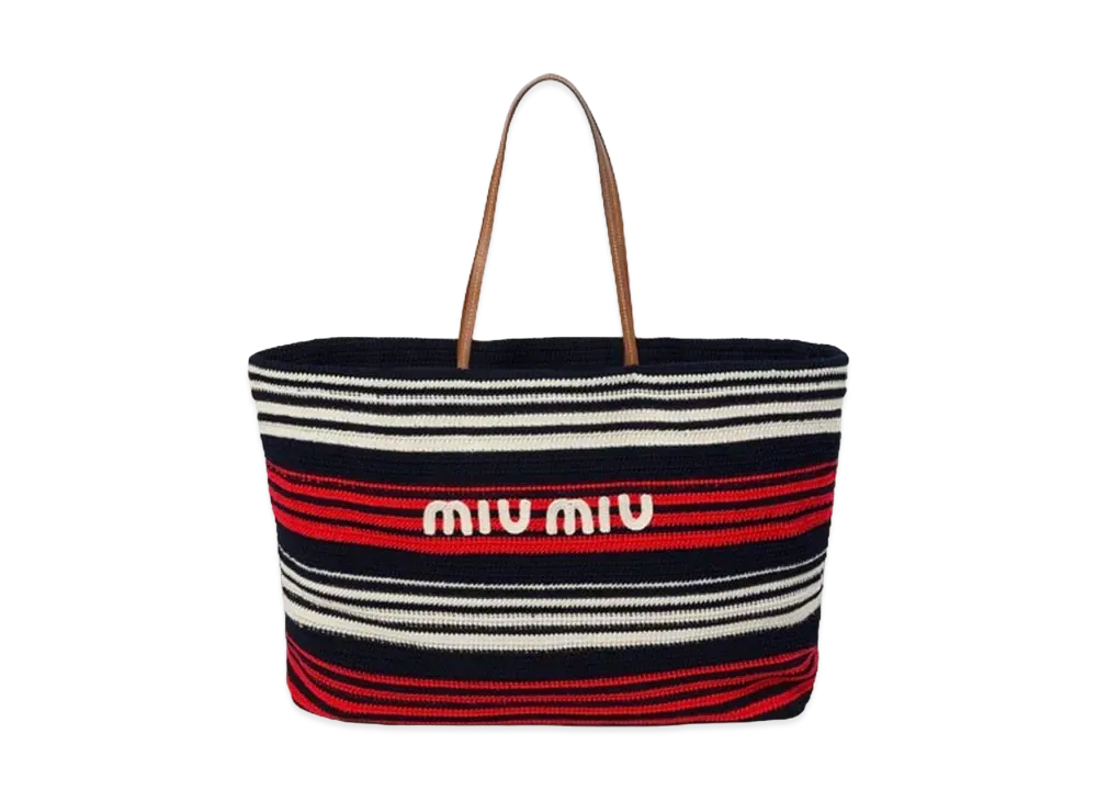 MIUMIU Crochet Tote Bag "Blue/Red/White"