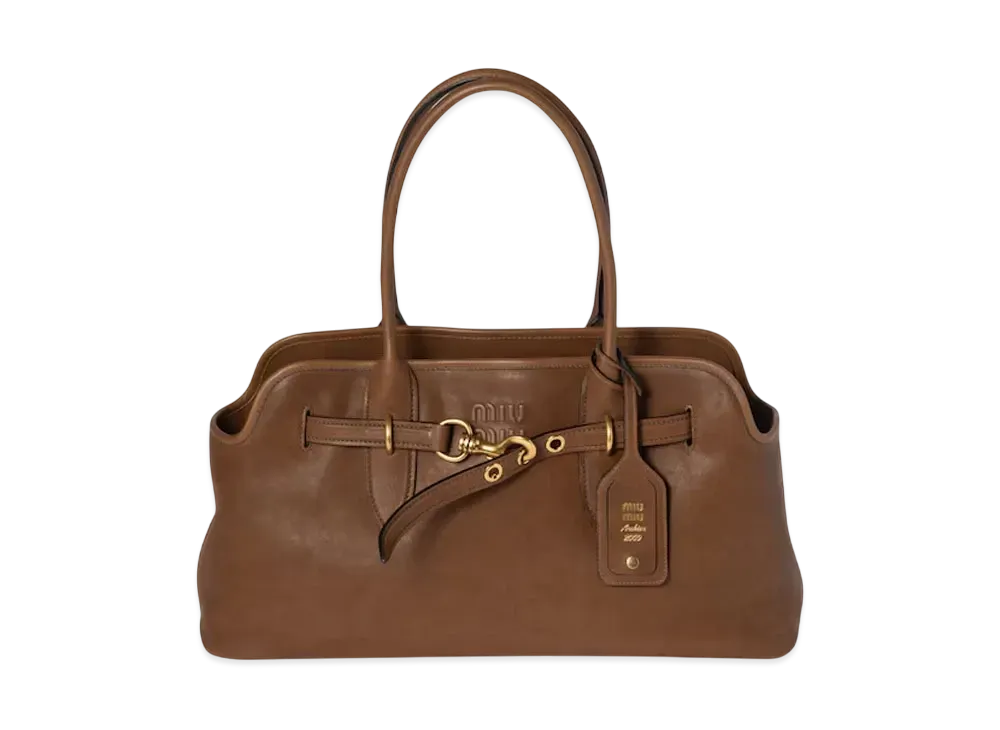 MIUMIU Aventure Nappa Leather Bag Large "Brown"