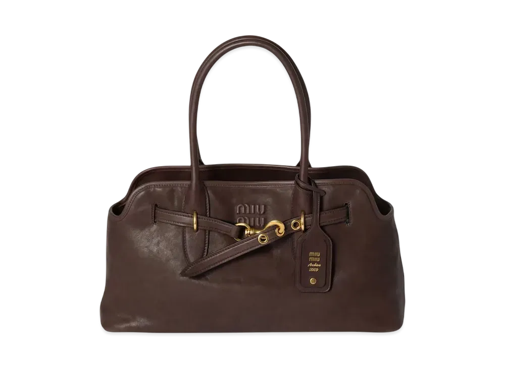MIUMIU Aventure Nappa Leather Bag Large "Brown"