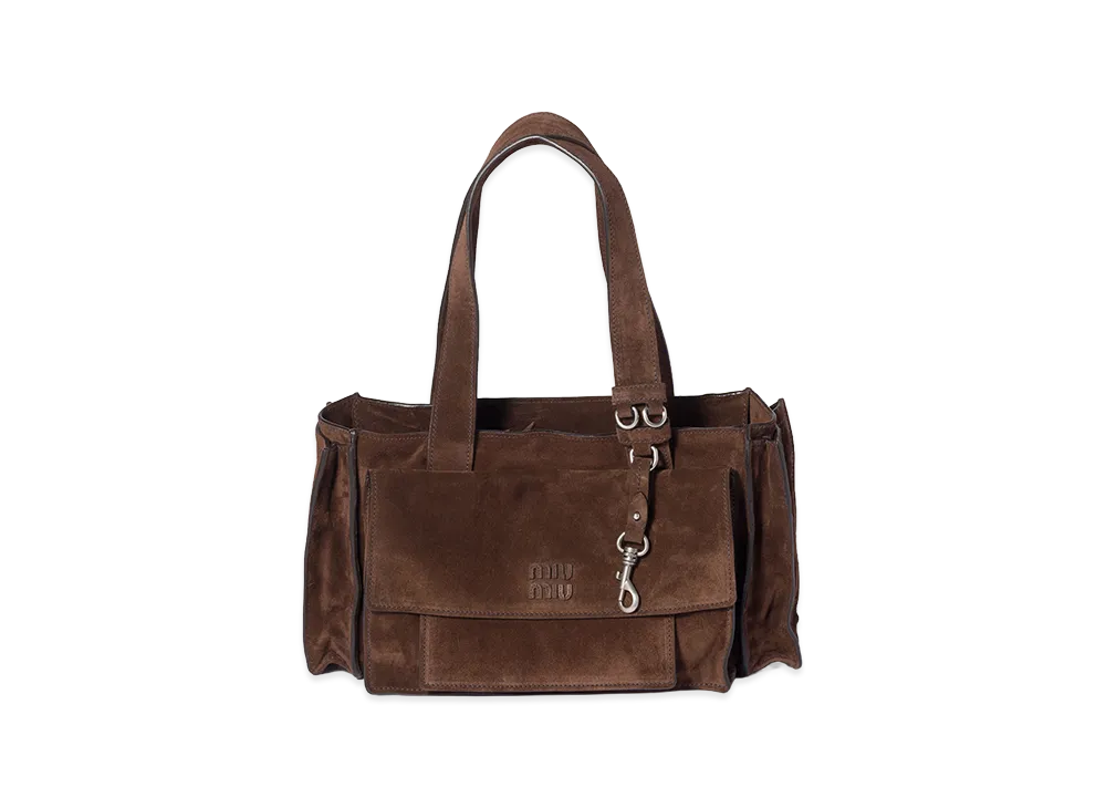 MIU MIU Utility Suede Bag "Dark Brown"