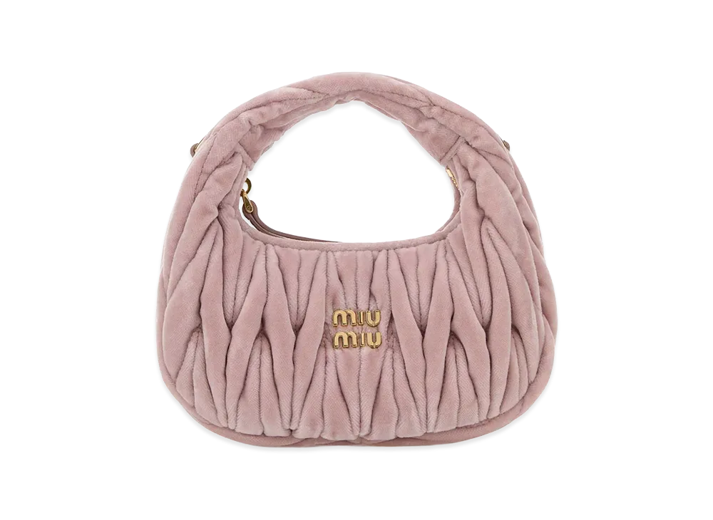 MIU MIU Women's Velvet Mini Wander Handbag "Pink"