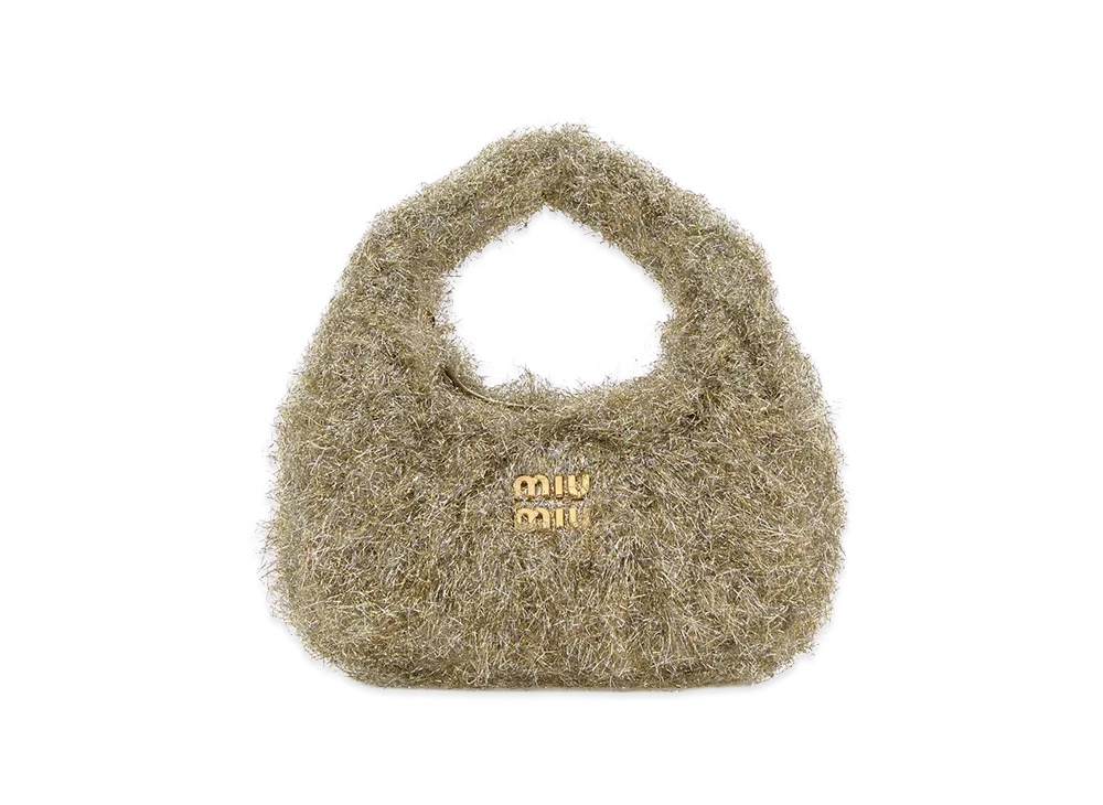 MIU MIU Women's Two-Tone Fabric Mini Wander Handbag "Gold"