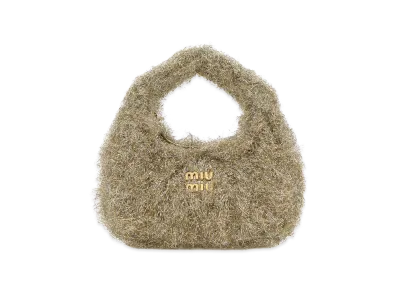 MIU MIU Women's Two-Tone Fabric Mini Wander Handbag "Gold"