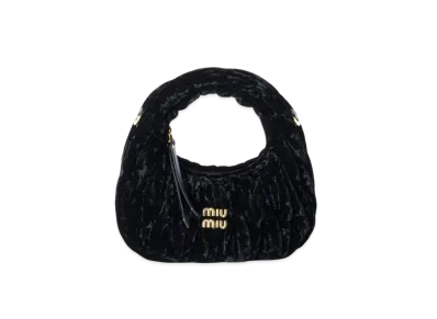 MIUMIU Wander Velvet Hobo Mini Bag "Black"