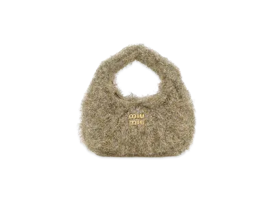 MIU MIU Women's Two-Tone Fabric Mini Wander Handbag "Gold"