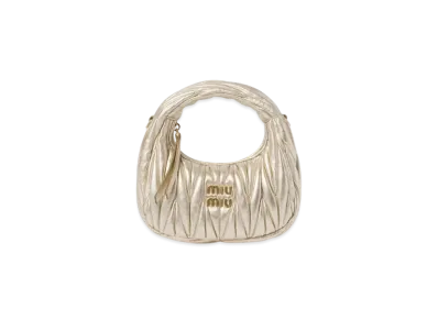 MIUMIU Wander Matelasse Nappa Leather Hobo Mini-Bag "Gold"